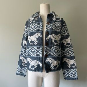 Sara studio blanket jacket horses chore style M